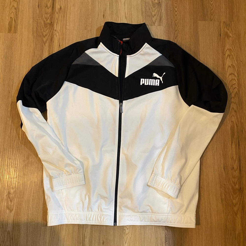 Puma Black and White Zip-Up Jacket